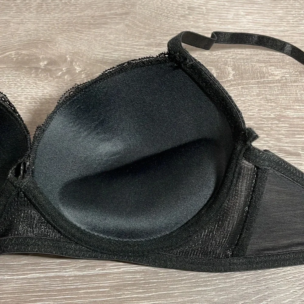 NWT Body Frosting Black Lace Push Up Bra 36B
